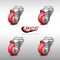 Service Caster 3 Inch SS Red Polyurethane Wheel Swivel Bolt Hole Caster Set SCC-SSBH20S314-PPUB-RED-4 - alternate 2